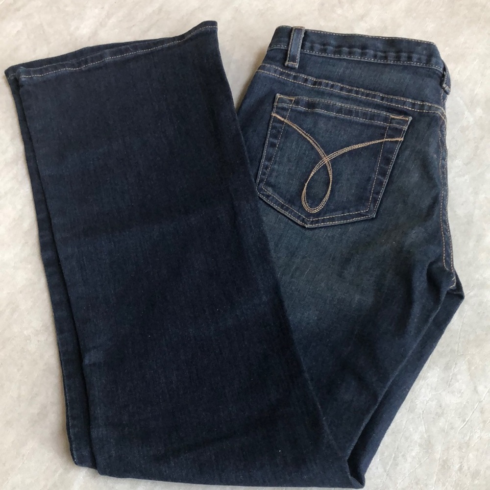 Calvin Klein Women's Flare Dark Blue Denim Washed Jeans Style WG41A50C Size 4X32 - Picture 5 of 13